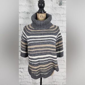 Twins Striped Wing Sleeves Sweater Size S